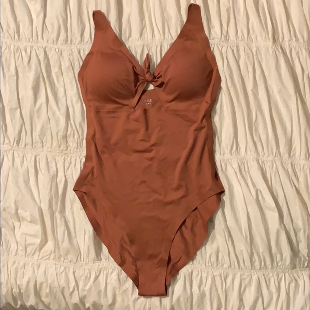 Knix Swimming Suit, copper, pink, size M, keyhole